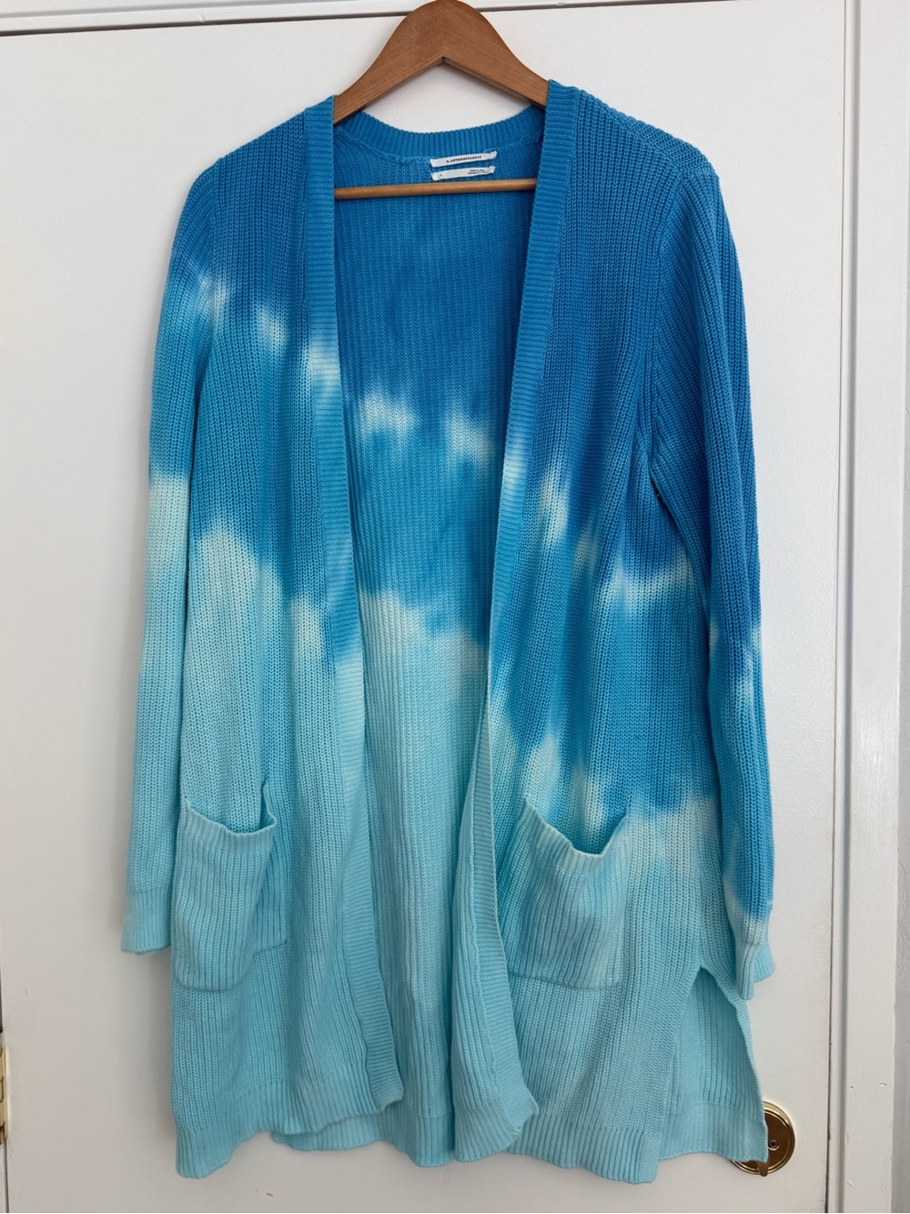 Anthropologie Blue Ombre Open-Front Cardigan